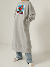 Women Loose Retro Long Sleeve Dress